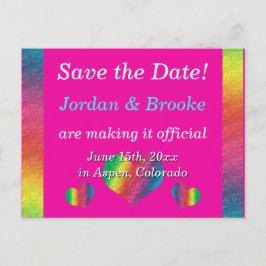 [Boda de arrugas arco iris] Corazones postales ros