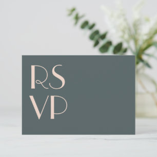 Boda de arte Verde azulado minimalista Deco RSVP C