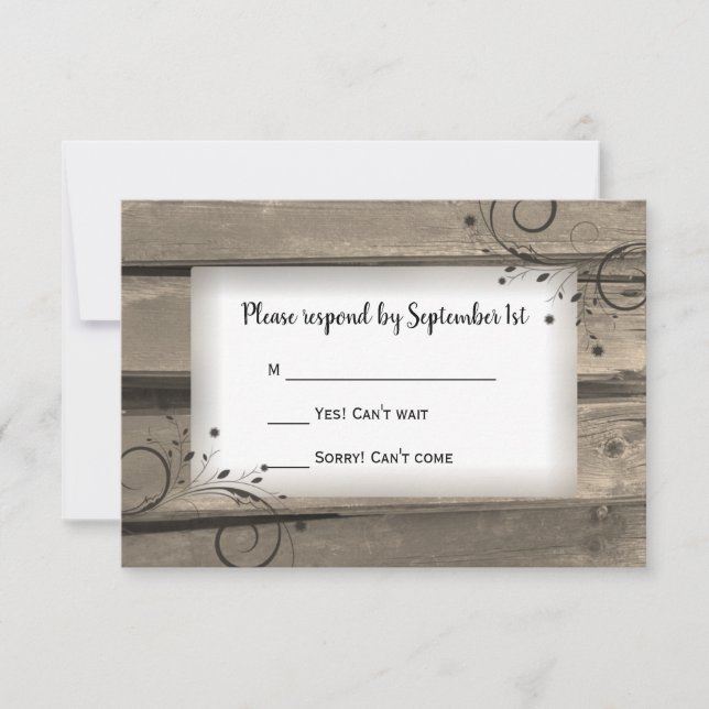 Boda de artesanía y flores RSVP (Anverso)