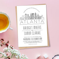 Boda de Atlanta | Invitación estilizada a la línea