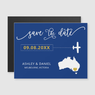 Boda de Australia Guardar la tarjeta de fecha, map