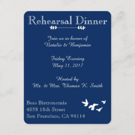 Boda de Aves Costeras | Invitación a la cena de en