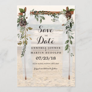 Boda de Beach Arbor Guardar la Invitación de Fecha