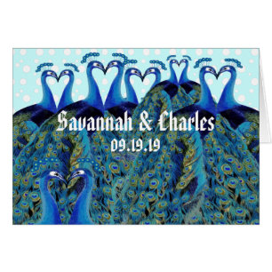 Boda de besos de pavos reales vintage gracias