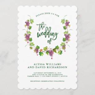 Boda de bodega con tipografía moderna  Invitación