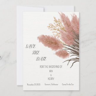 Boda De Boho De Grass Pampas Salven La Invitación 