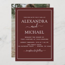 Boda de Borgoña Invitación romántica a la fotograf