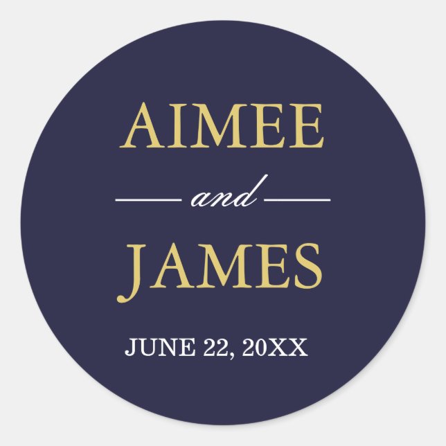 Boda de Borgoña Sello para sobres Marina sólido az (Anverso)