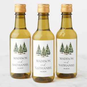 Boda de bosques de pinos de nieve en invierno mini