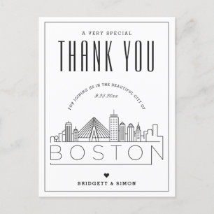Boda de Boston ¡Gracias por venir! Postal