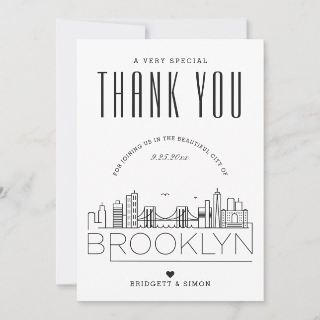 Boda de Brooklyn | Gracias + Tarjeta fotográfica (Anverso)
