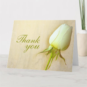 Boda de brote blanco gracias tarjeta grande