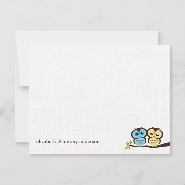 Boda de búhos azules y amarillos (Anverso)