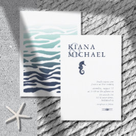 Boda de caballito de mar de onda azul ID836