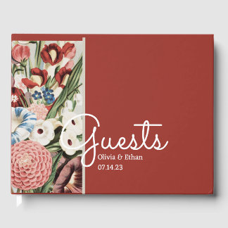 Boda de cabaña inglesa Rosa de libro de invitado r