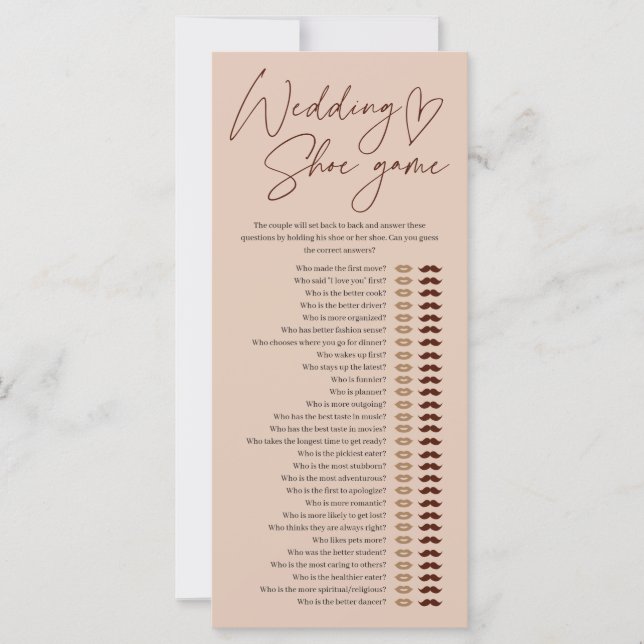 Boda de café Juego de zapatos Ducha de novia (Anverso)