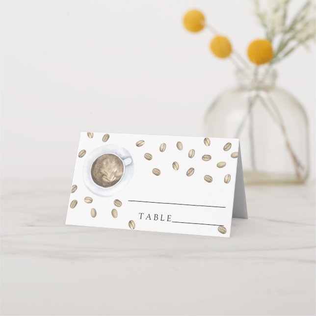Boda de café - tarjetas de lugar de boda (Anverso)