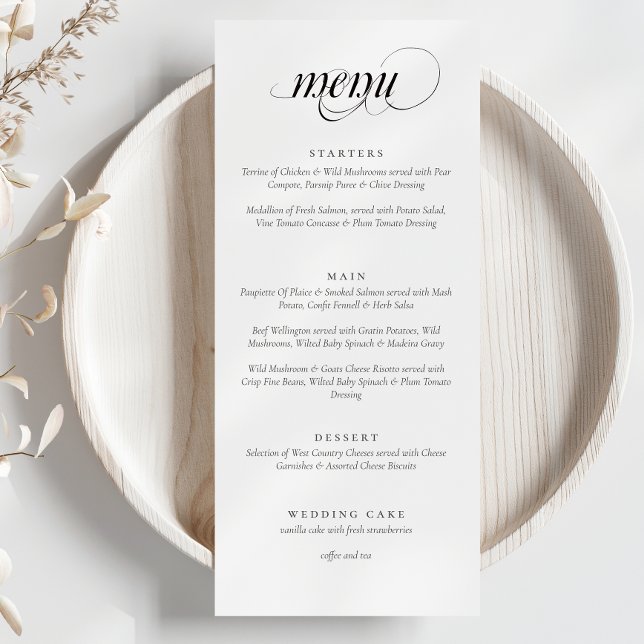 Boda de caligrafía de menú elegante (Subido por el creador)