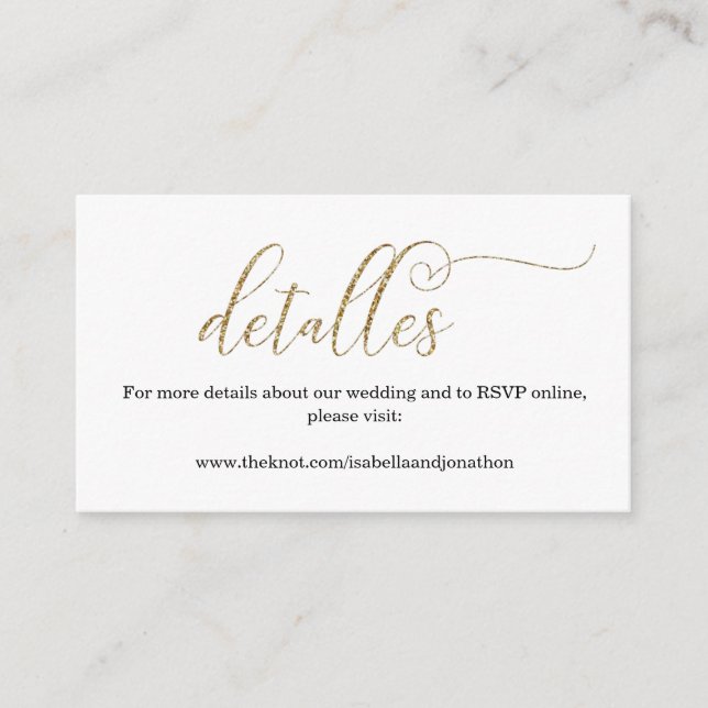 Boda de caligrafía española Tarjeta de cierre web (Anverso)