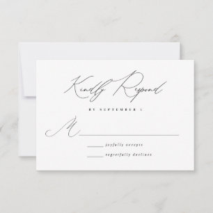 Boda de caligrafía moderna minimalista RSVP