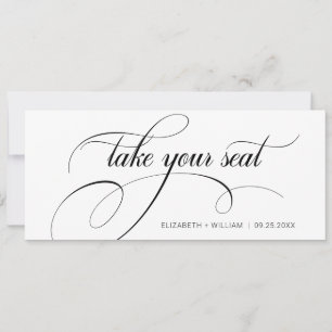 Boda de caligrafía moderna toma una tarjeta de cab