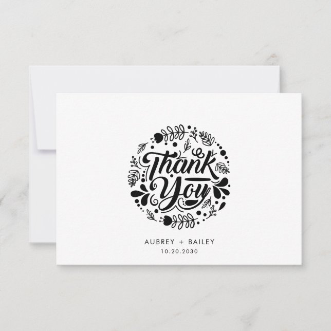 Boda de Caligrafía Personalizada Agradecimiento (Anverso)