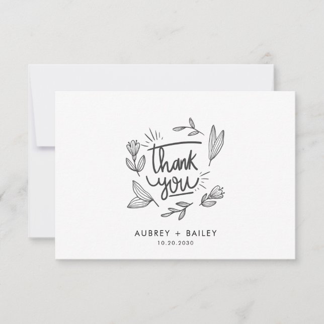 Boda de Caligrafía Personalizada Agradecimiento Or (Anverso)
