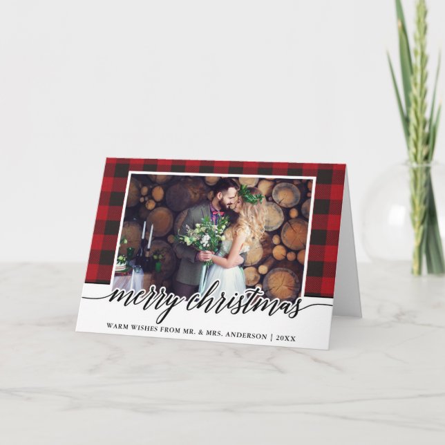 Boda de caligrafía roja Feliz Navidad (Anverso)