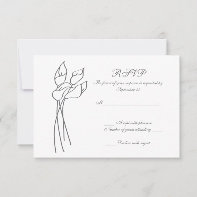 Boda de Calla Lily rsvp (Anverso)
