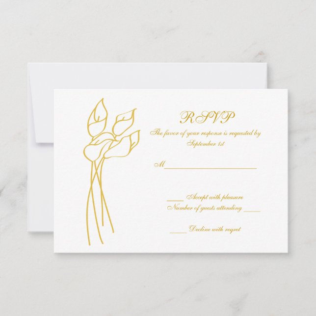 Boda de Calla Lily rsvp (Anverso)