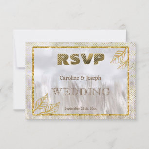 Boda de campo con brillo dorado para RSVP