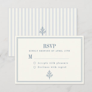 Boda de Campo Francés RSVP Raya Azul Polvoriento