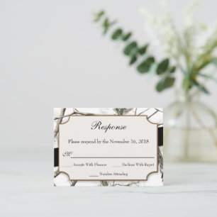 Boda de camuflaje de invierno Tarjetas RSVP pequeñ