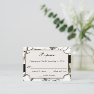 Boda de camuflaje de invierno Tarjetas RSVP pequeñ