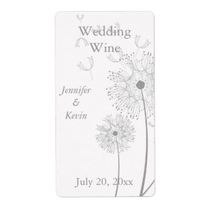 Boda de candelio blanco y gris Mini etiquetas de v