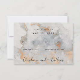 Boda de cantera de cobre sin tarjeta RSVP de elecc