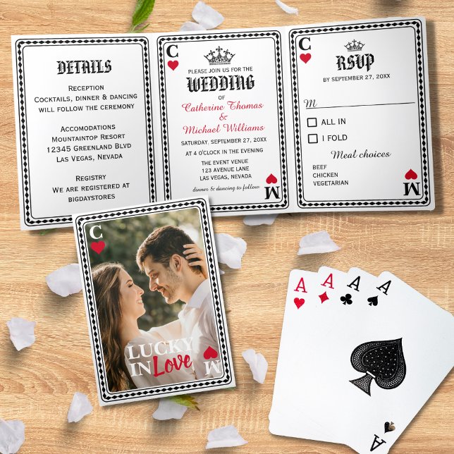 Boda de Casino de Vegas Jugando Tarjeta Afortunada (Subido por el creador)