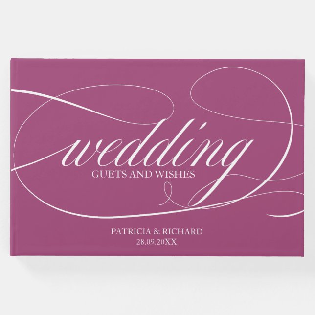 Boda de Cassis Sencillo Elegante Libro de Huéspede (Anverso)