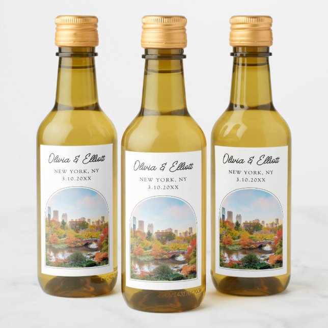 Boda de Central Park Nueva York Favor Personalizad (Botellas)