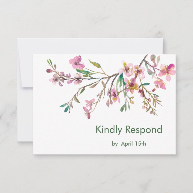 Boda de Cerezo Rosa RSVP (Anverso)