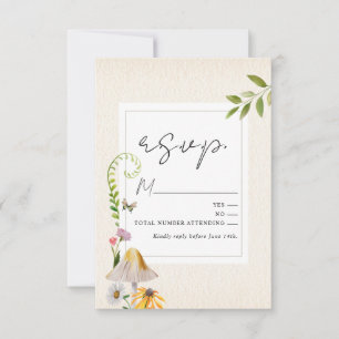 Boda de champiñones florales de bosque RSVP