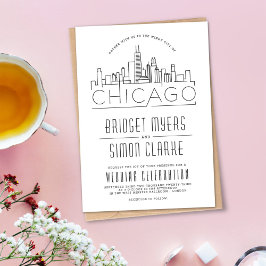 Boda de Chicago | Invitación estilizada a la línea