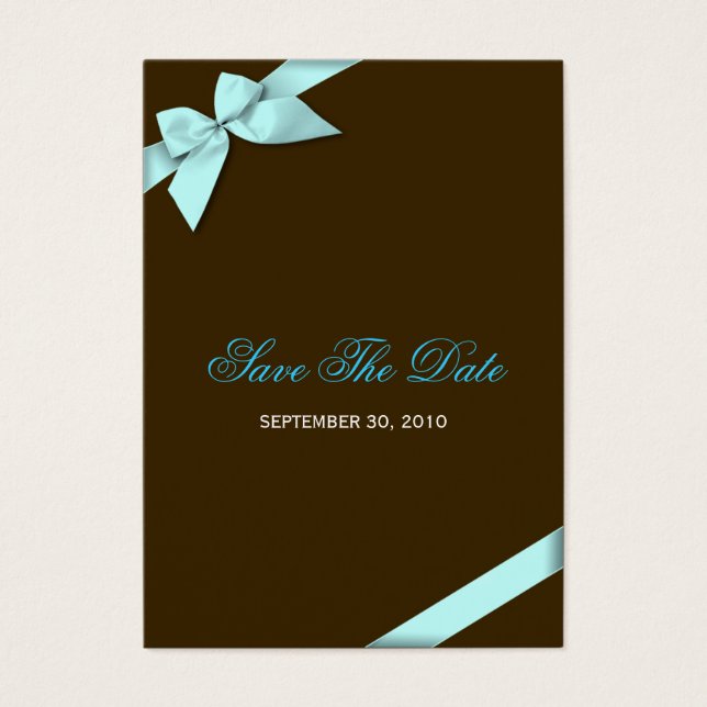Boda De Cinta De Aqua Guardar La MiniCard De Fecha (Frente)