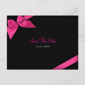 Boda de cinta rosa Guardar la Invitación de fecha
