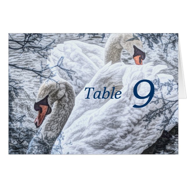 boda de cisne blanco de invierno romántico (Anverso (Horizontal))