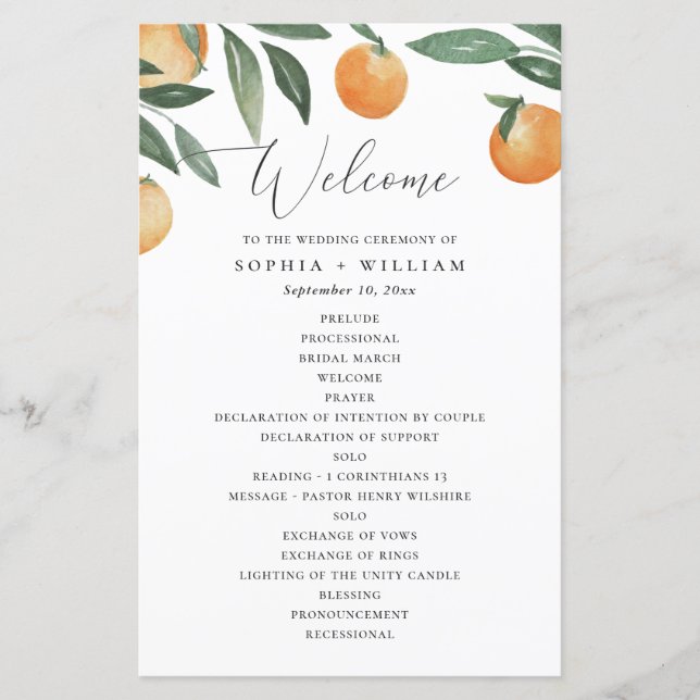 Boda de Citrus de Verano | Programa Mediterráneo (Anverso)