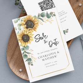 Boda de código de girasol rústico QR Guardar la fe
