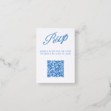 Boda de código QR azul minimalista moderno