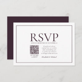Boda de código QR clásica de Plum formal RSVP