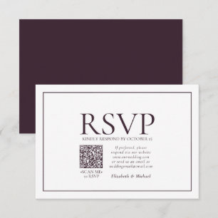 Boda de código QR clásica de Plum formal RSVP